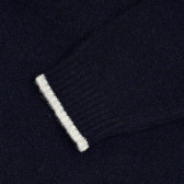 Пуловер със сиви кантове, син ZY 208450 3