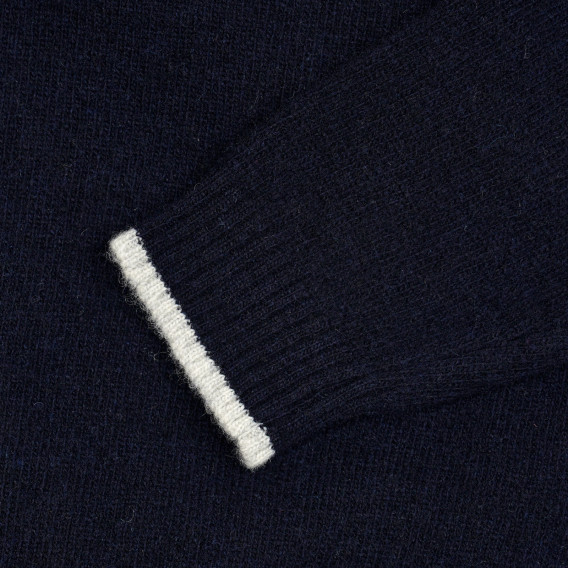 Пуловер със сиви кантове, син ZY 208450 3