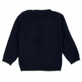 Пуловер със сиви кантове, син ZY 208455 8