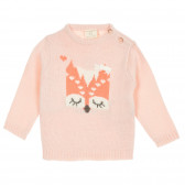 Пуловер с щампа лисичка и панделка за бебе ZY 208476 