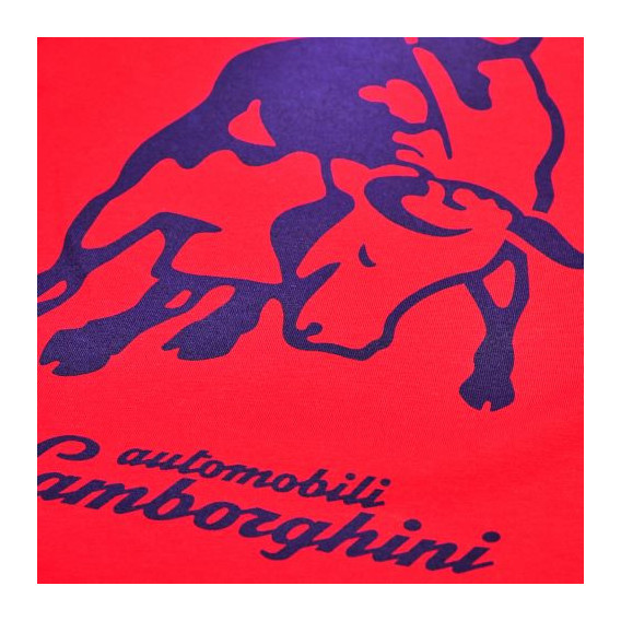 Памучна тениска с щампа на бик и надпис за момче, червена Lamborghini 20856 3