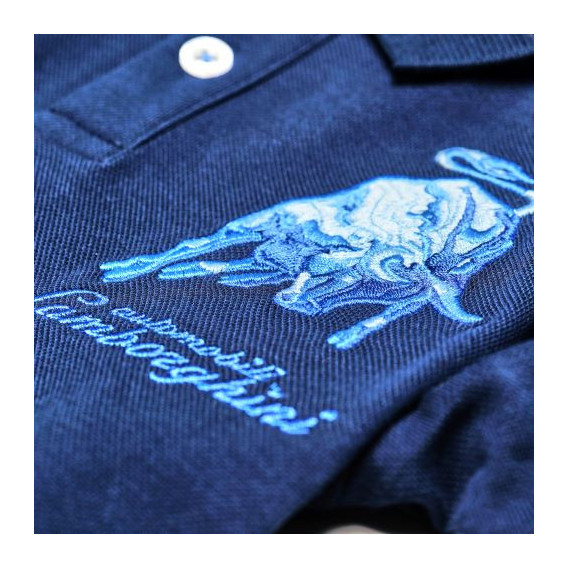 Поло тениска с бродирана емблема  за момче, синя Lamborghini 20860 4