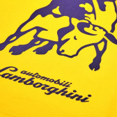 Памучна тениска с щампа на бик и надпис за момче, жълта Lamborghini 20867 3