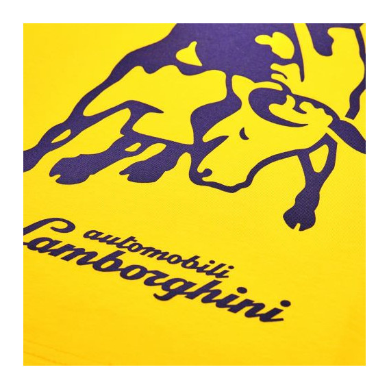 Памучна тениска с щампа на бик и надпис за момче, жълта Lamborghini 20867 3
