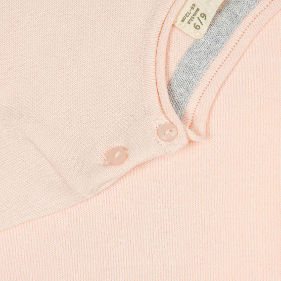Плетен памучен пуловер за бебе, светло розов ZY 208689 3