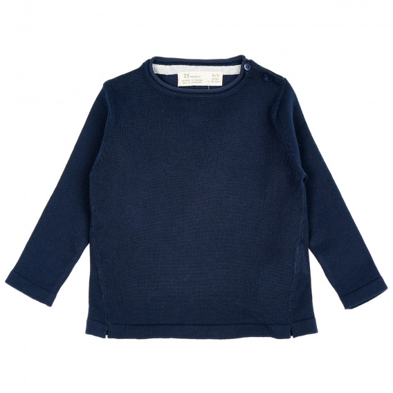 Пуловер с финна плетка за бебе, тъмно син ZY 208691 
