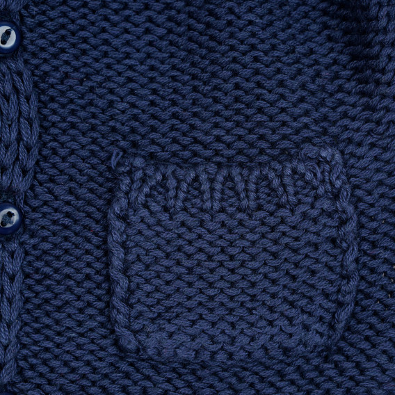 Плетена жилетка с джобове за бебе, тъмно синя ZY 208721 3