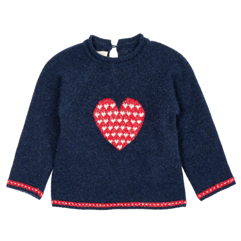 Пуловер с щампа сърце за бебе  208767