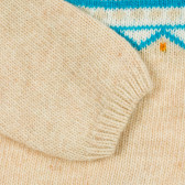 Плетена бежова жилетка със скандинавска шарка за бебе ZY 208777 3