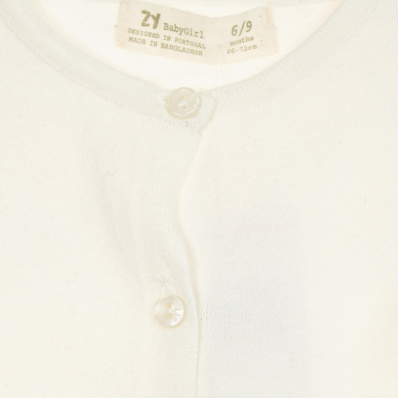 Памучна жилетка за бебе с копчета, бяла ZY 208808 2