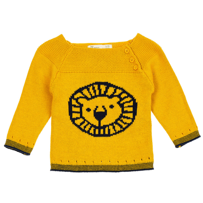 Плетен памучен пуловер за бебе  208899