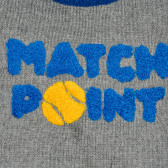 Памучен пуловер с надпис Match point за бебе ZY 208912 2