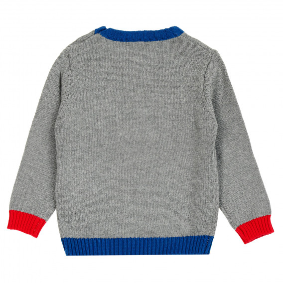 Памучен пуловер с надпис Match point за бебе ZY 208914 4