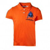 Поло тениска с бродирана емблема  за момче, оранжева Lamborghini 20929 