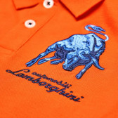 Поло тениска с бродирана емблема  за момче, оранжева Lamborghini 20931 4
