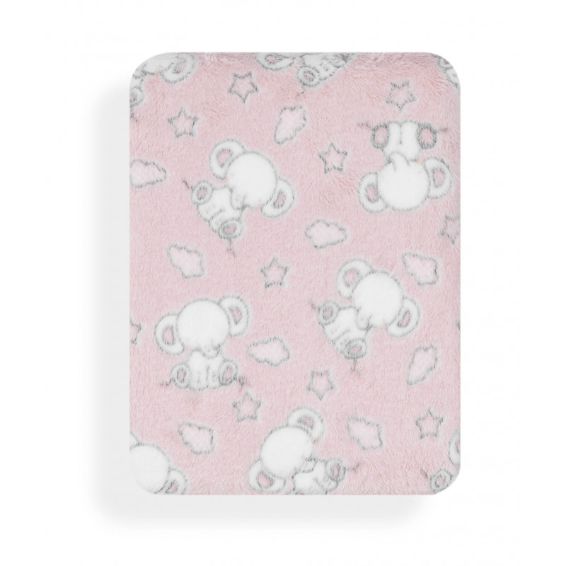 Бебешко одеяло розово- "little elephants", цвят: Розов  21099