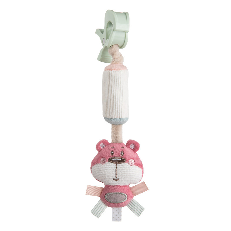 Мека играчка с дрънкалка, Pastel Friends, розова, 24 см  211043