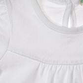 Памучна тениска за бебе, бяла Benetton 211560 2