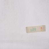 Памучна тениска за бебе, бяла Benetton 211561 3