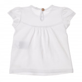 Памучна тениска за бебе, бяла Benetton 211562 4