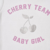 Памучна тениска за бебе, бяла Benetton 211658 2