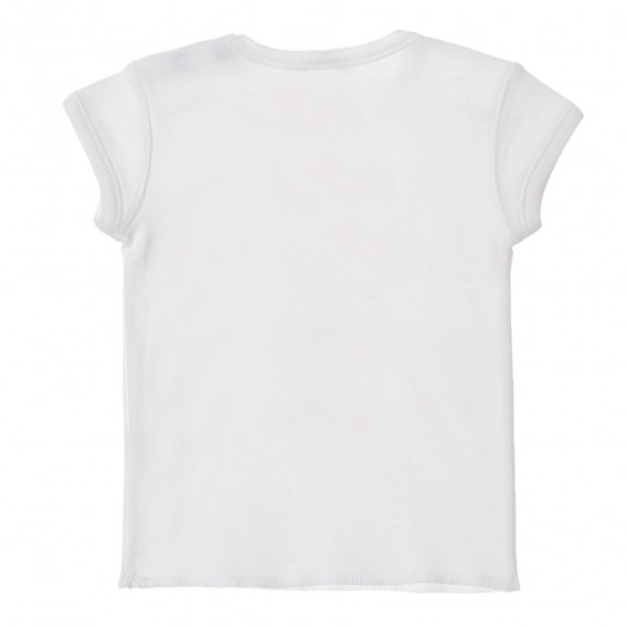 Памучна тениска за бебе, бяла Benetton 211660 4