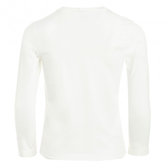 Памучна блуза с дълъг ръкав, бяла Benetton 211754 4