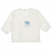 Комплект пижама от две части за бебе, синьо-бял Benetton 211788 2