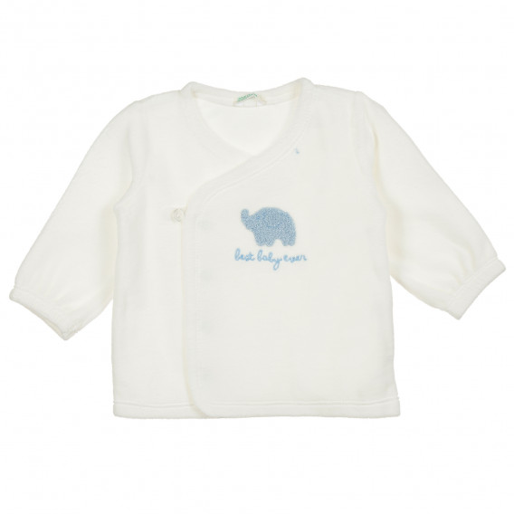 Комплект пижама от две части за бебе, синьо-бял Benetton 211788 2