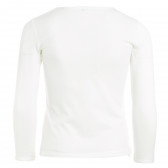 Памучна блуза с дълъг ръкав и снежен човек, бяла Benetton 211813 4