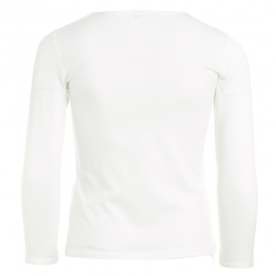 Памучна блуза с дълъг ръкав и снежен човек, бяла Benetton 211813 4