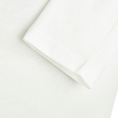 Памучна блуза с дълъг ръкав и снежен човек, бяла Benetton 211814 3