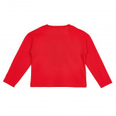 Памучна блуза с дълъг ръкав и панделка, червена Benetton 211856 4