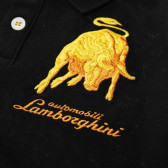 Поло тениска с бродирана емблема  за момче, черна Lamborghini 21191 3