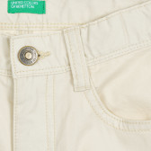 Памучен къс панталон със странични джобове, бежов Benetton 211924 2