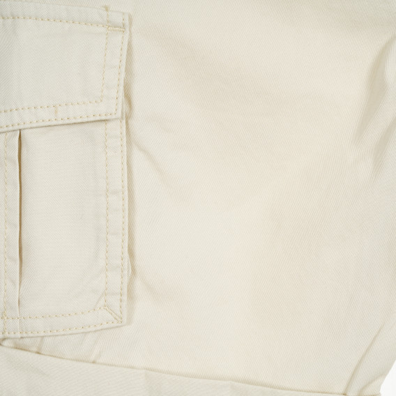 Памучен къс панталон със странични джобове, бежов Benetton 211925 3