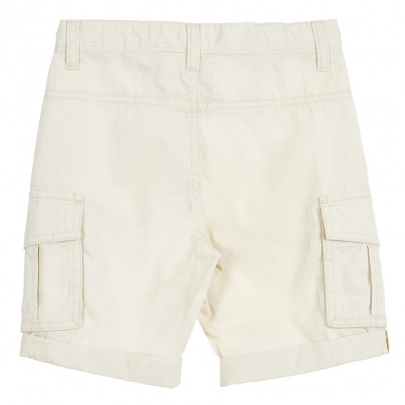 Памучен къс панталон със странични джобове, бежов Benetton 211926 4