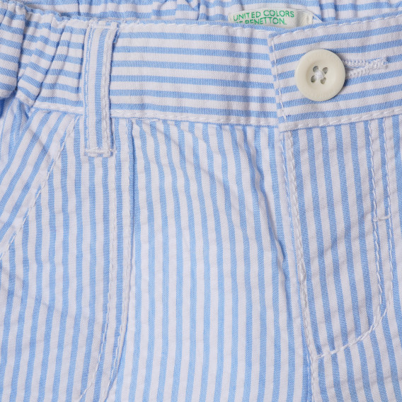 Памучен къс панталон на райета за бебе Benetton 211932 2