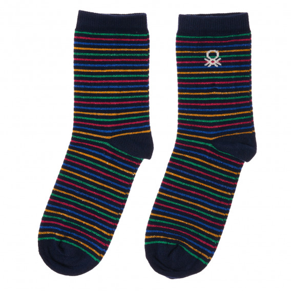 Комплект от два чифта чорапи с апликация на сърца и райе Benetton 212201 3