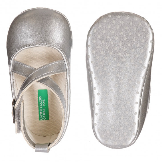 Обувки за бебе със сребрист блясък Benetton 212278 3