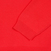 Памучен пуловер с релефен надпис, червен Benetton 212317 3