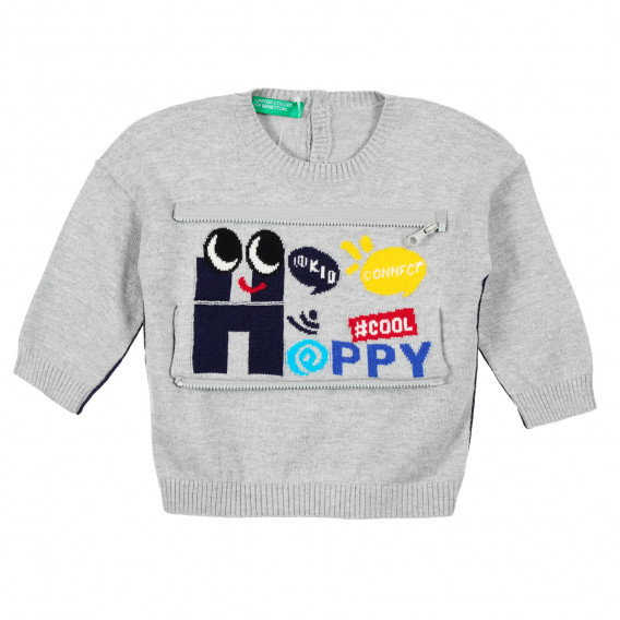 Плетен пуловер за бебе момче Benetton 212331 