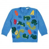 Пуловер с динозаври за бебе, син Benetton 212403 