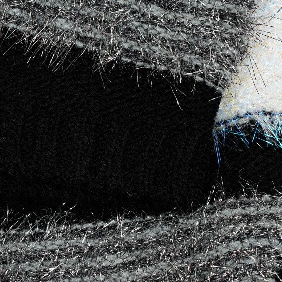 Пуловер със сребристи нишки, черен Benetton 212459 3