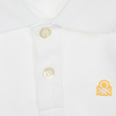 Памучна блуза с дълъг ръкав и яка, бяла Benetton 212566 2