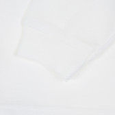 Памучна блуза с дълъг ръкав и яка, бяла Benetton 212567 3