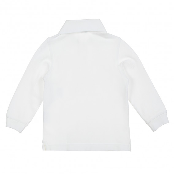 Памучна блуза с дълъг ръкав и яка, бяла Benetton 212568 4