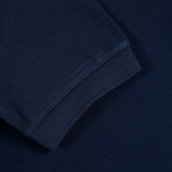 Памучна блуза с къс ръкав и логото на бранда, синя Benetton 212571 2