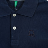 Памучна блуза с къс ръкав и логото на бранда, синя Benetton 212572 3