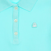 Памучна блуза с къс ръкав и логото на бранда, синя Benetton 212574 2